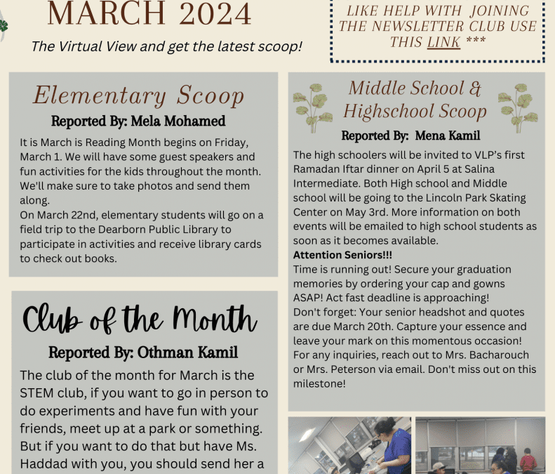 March Student Created Newsletter