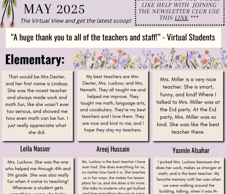 May Newsletter created by the Journalism Club