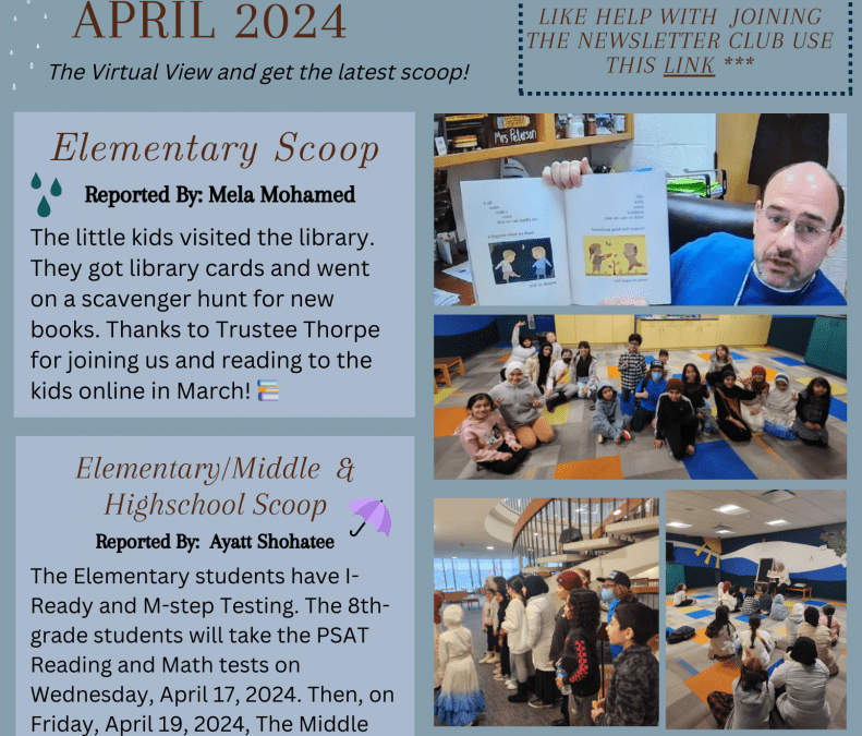 Student Created Newsletter- April